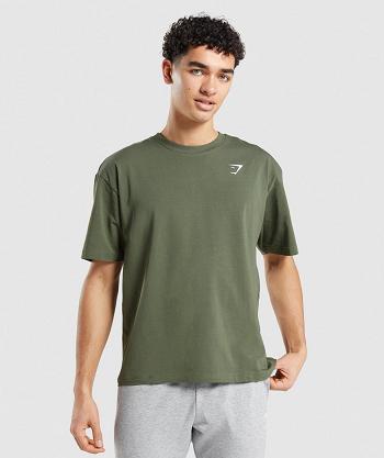 Gymshark Essential Oversized T Shirts Herr Olivgröna | SE 3814YXF